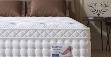 BedStory Queen Mattress, colchón firme para dormir profundo de 14 pulgadas, fabricado en EE. UU., soporte lumbar adicional, alivio del dolor, colchón híbrido de espuma viscoelástica Euro Top, bobinas de bolsillo envueltas individualmente